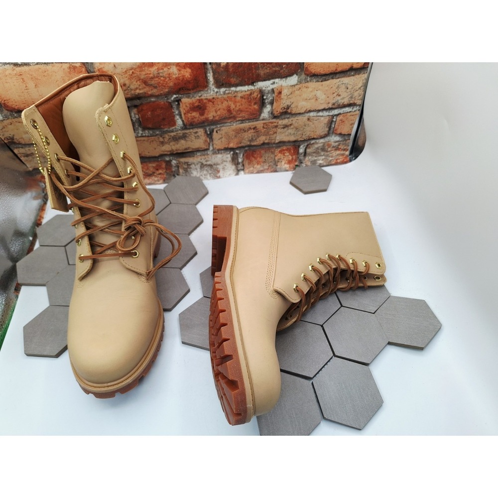 Timberland Heritage 8" Waterproof Boots Medium Beige Full Grain Leather Men's 11 - Picture 10 of 10